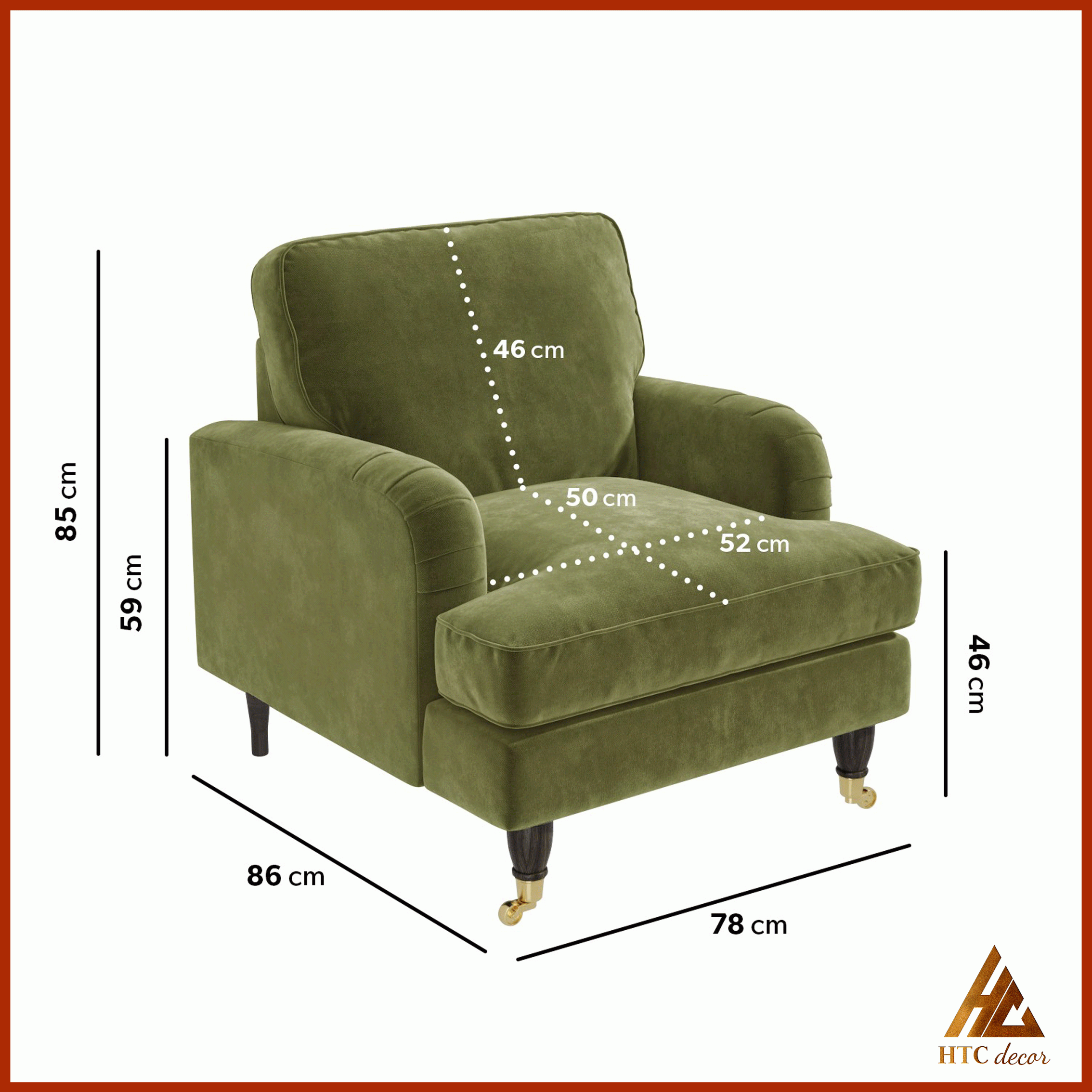 Ghế Sofa Đơn Olive Vải Nhung